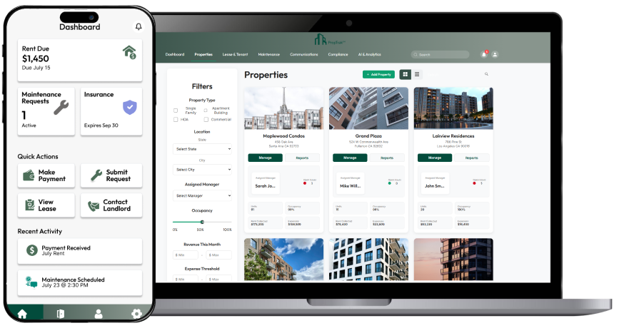 PropTrak product interface
